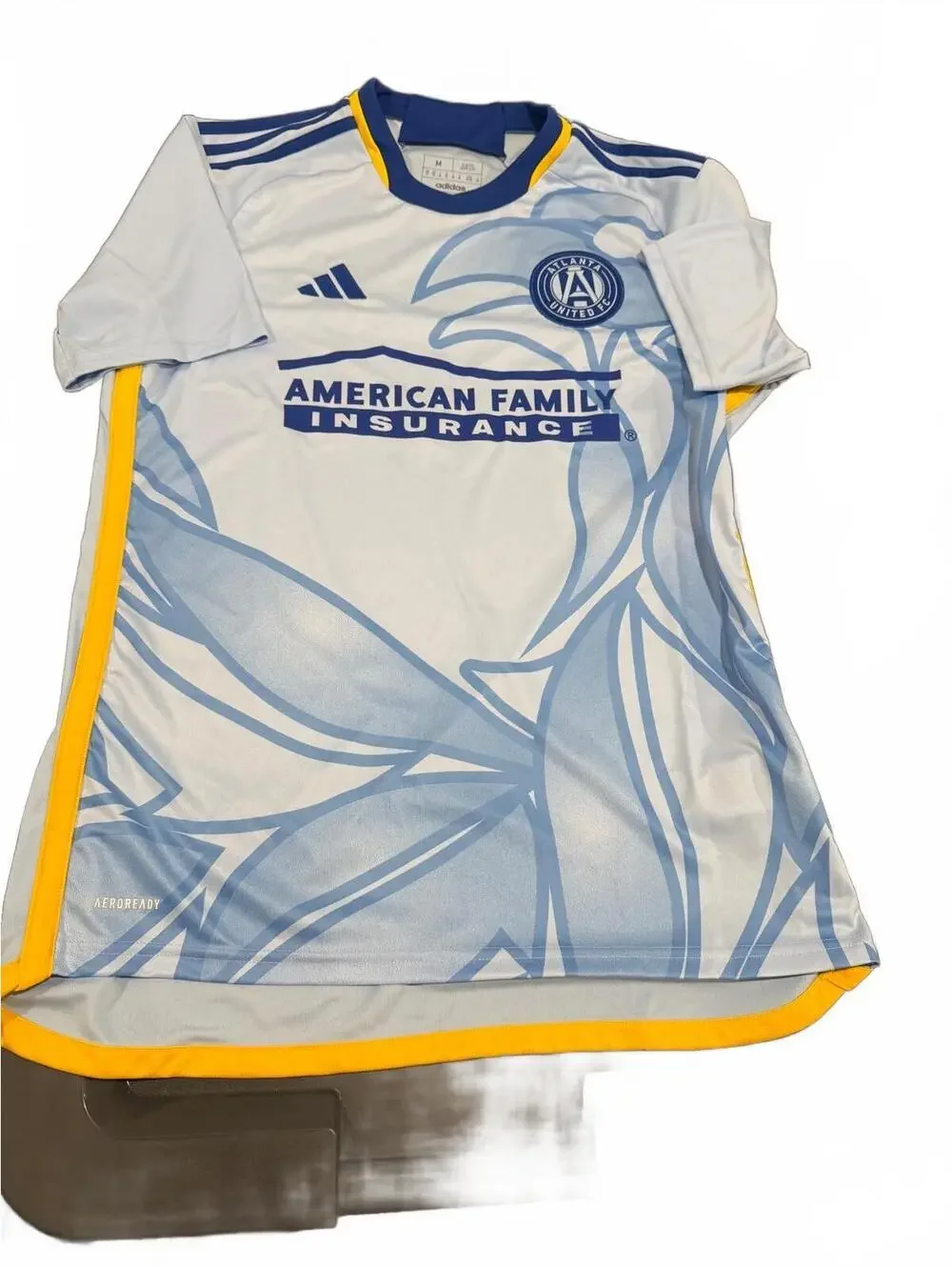 Adidas Atlanta United FC Resurgens Kit Soccer Jersey Mens M Light Blue Slim Fit